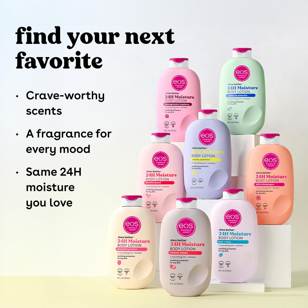 eos Shea Better Body Lotion- Vanilla Cashmere, 24-Hour Moisture, 16 fl oz