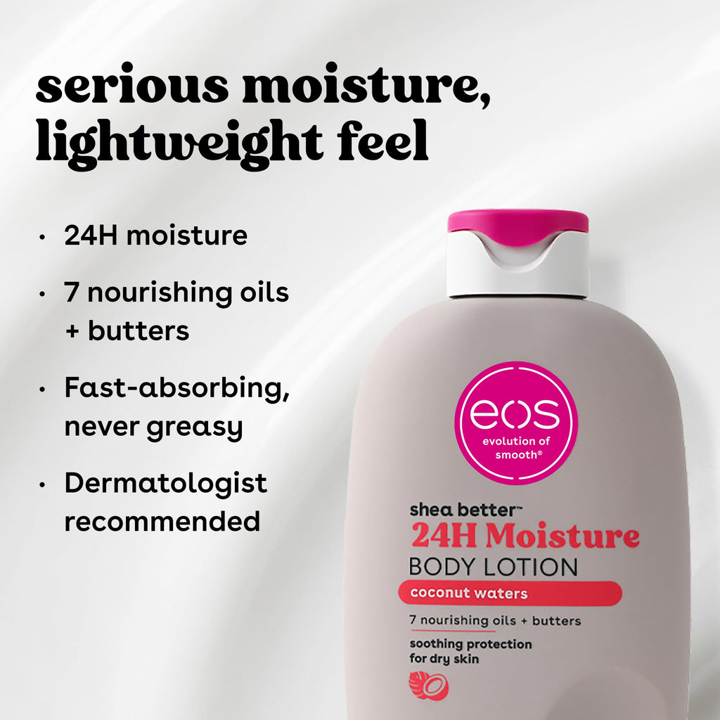 eos Shea Better Body Lotion- Vanilla Cashmere, 24-Hour Moisture, 16 fl oz